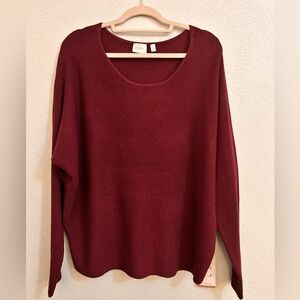 Cyrus Women's sweater Deep Red Burgundy Scoop Neck like Sz XL